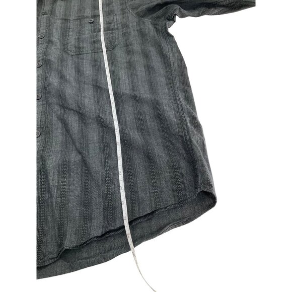 Blake Shelton Lands End Mens Long-Sleeve Button-Up Shirt L Cotton black western - Picture 8 of 8